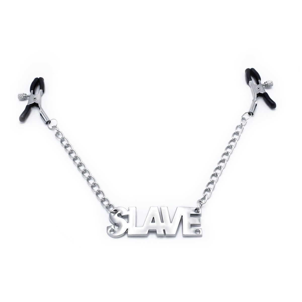 Nipple Clamps Slave with Name Tag "BITCH" – Adjustable Pressure