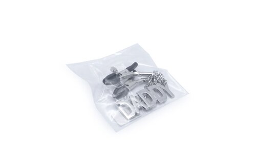 DADDY nipple clamps with BITCH name tag – Adjustable & Safe