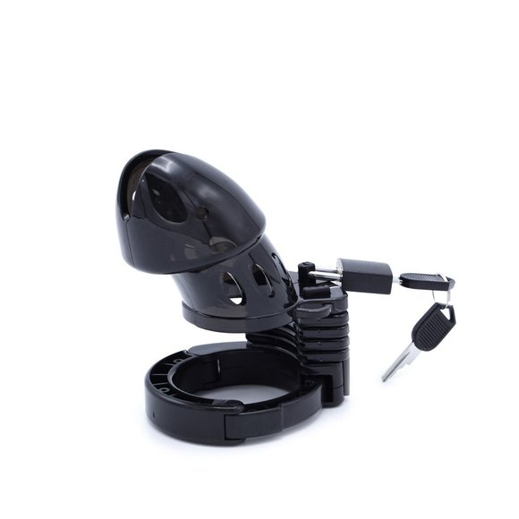 Adjustable Black Chastity Device made of Lightweight Plastic