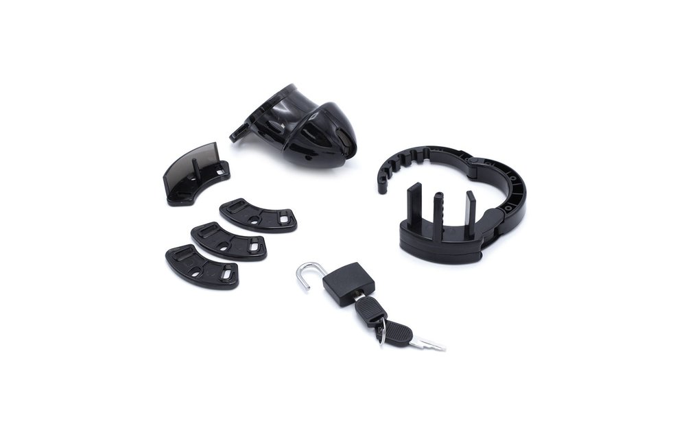 Adjustable Black Chastity Device made of Lightweight Plastic