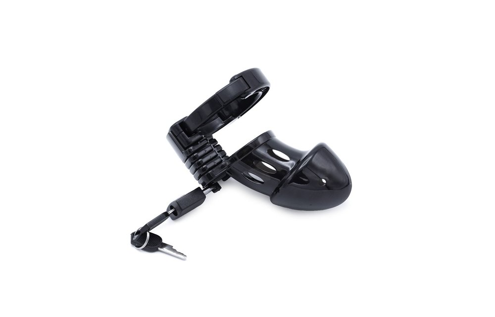 Adjustable Black Chastity Device made of Lightweight Plastic