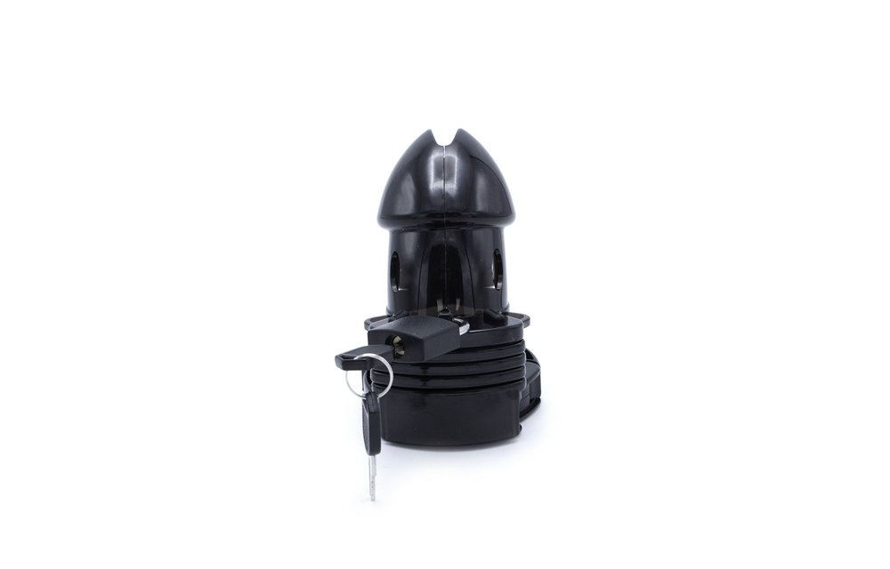 Adjustable Black Chastity Device made of Lightweight Plastic
