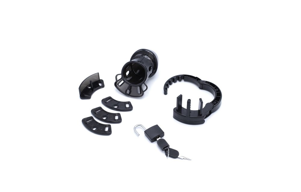 Adjustable Black Chastity Device made of Lightweight Plastic
