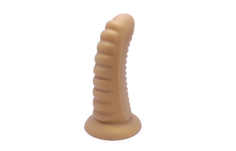 Dildo Ribbed Penis Shiny Gold 20-30 cm | High quality