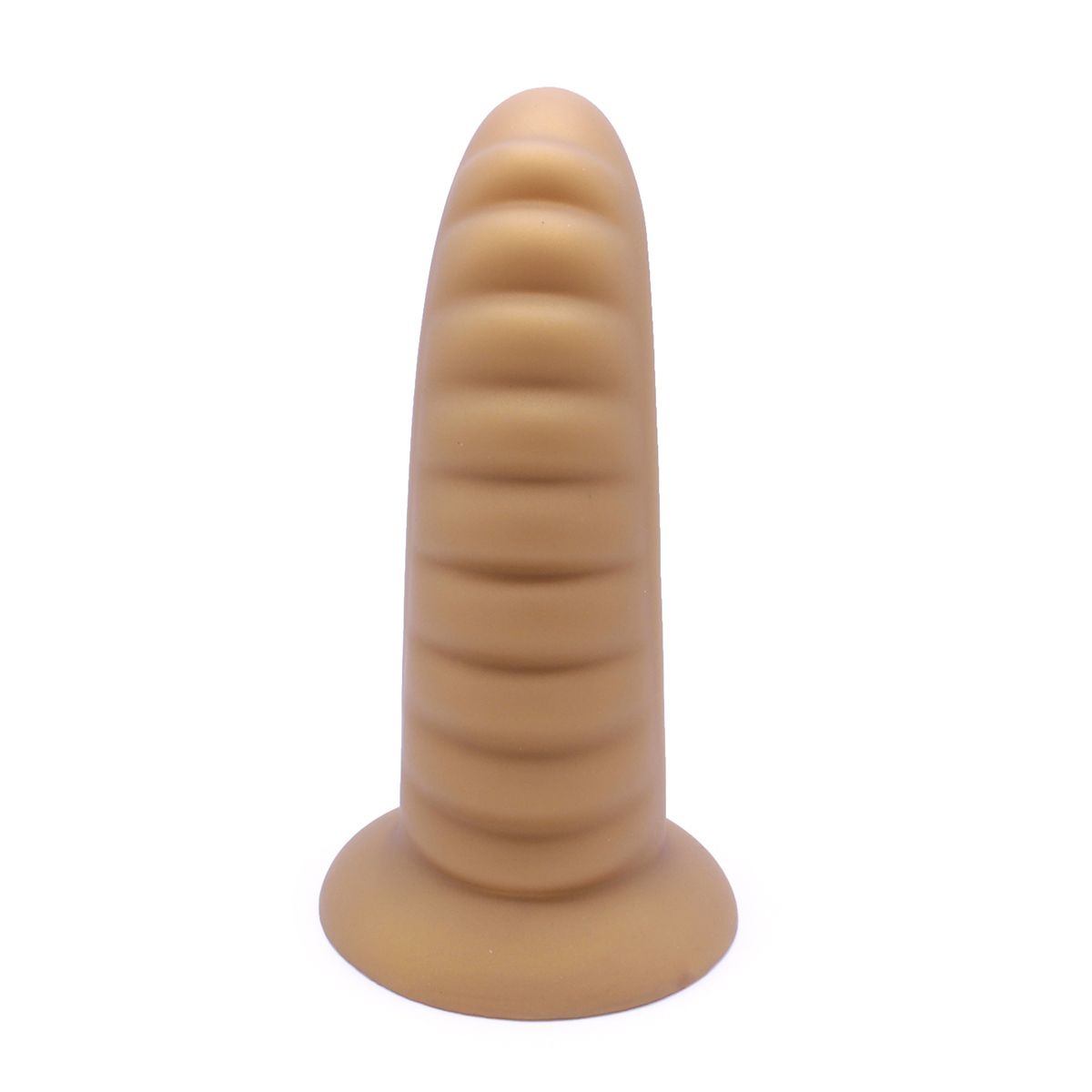 Dildo Ribbed Penis Shiny Gold