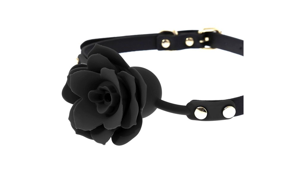 Silikon-Rose-Mundknebel, verstellbar | Vegane PVC-Bänder