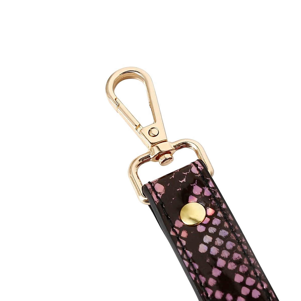 Handcuffs Reptile Print Gold Pink | Vegan PVC Leather