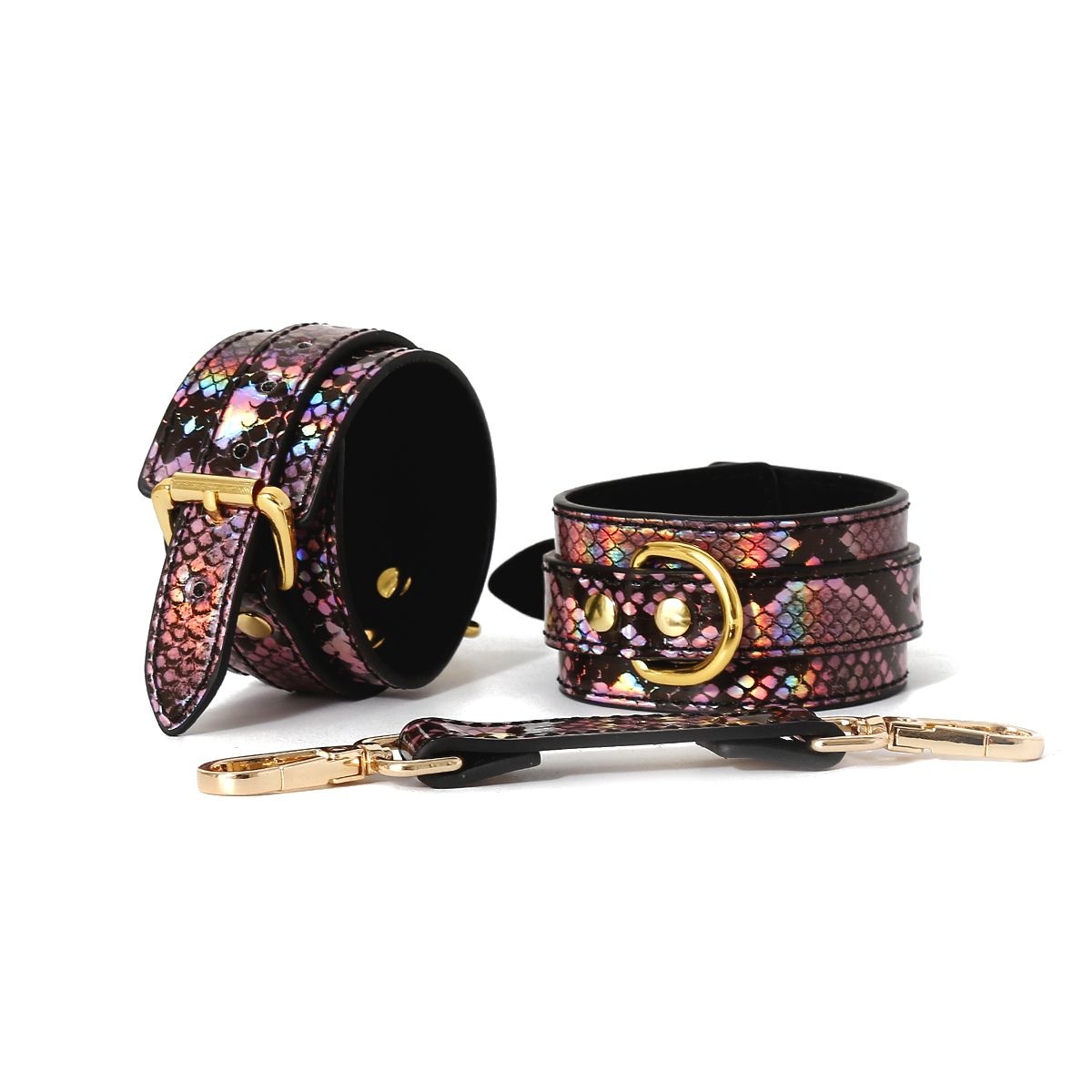 Handschellen Reptilien Print Gold