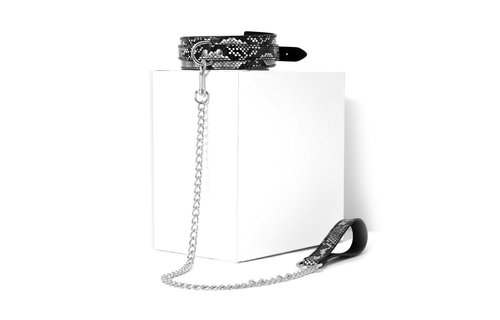 Collar Reptielen Print Zilver