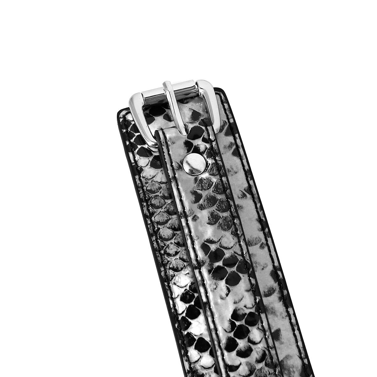 Collar Reptilien Print Silber