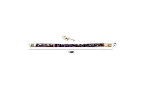 Schmaler goldrosa Kragen mit Reptilienprint – veganes PVC BDSM