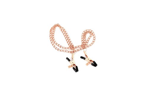 Rose Gold Nipple Clamps with Double Chains – Elegant & Adjustable