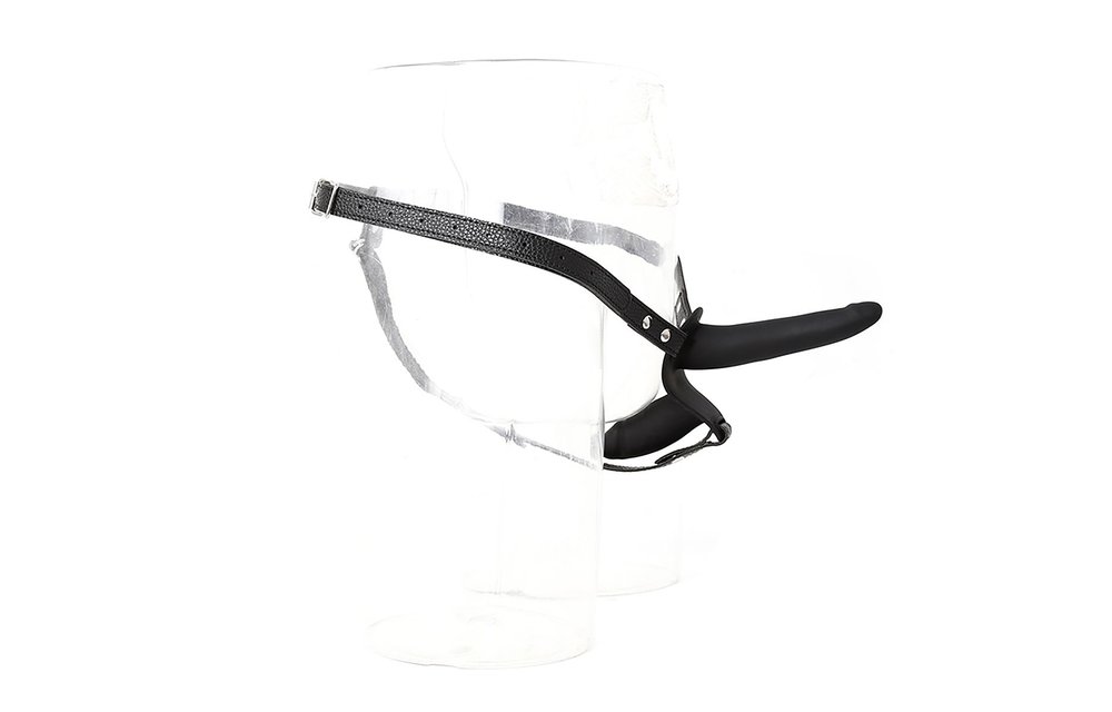 Doppel-Penisgurt | Silikondildos & veganes Lederband