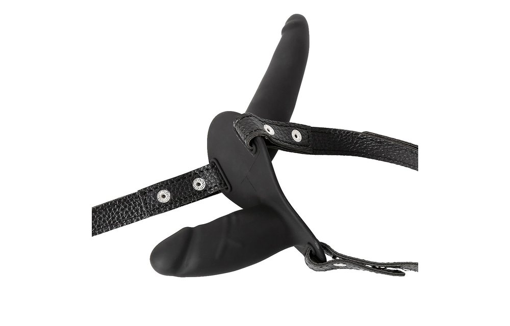 Double Penis Harness | Silicone Dildos & Vegan Leather Strap