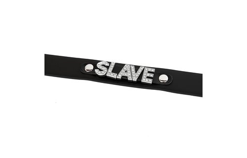 Hochwertiges PVC-Halsband mit SLAVE-Namensschild
