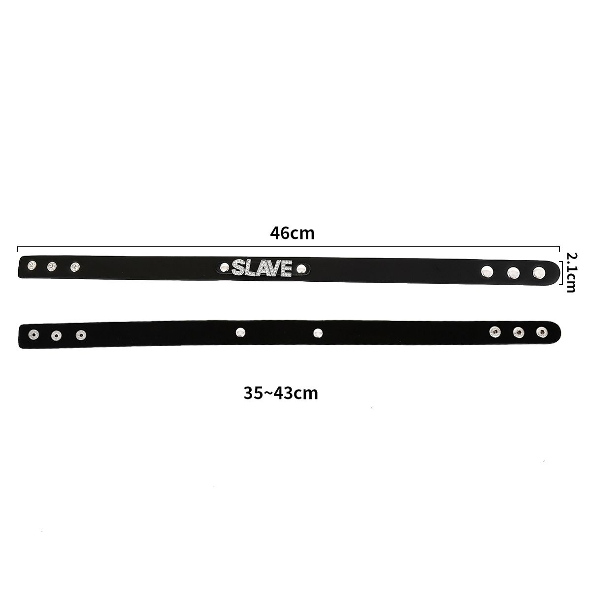 High-quality PVC collar with SLAVE name tag