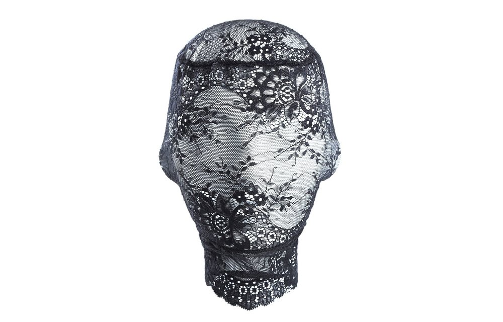 Zwart Kanten Hoofdkousenmasker – Comfortabel & BDSM Veilig