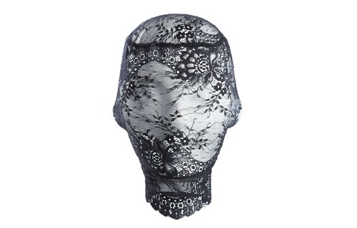 Zwart Kanten Hoofdkousenmasker – Comfortabel & BDSM Veilig