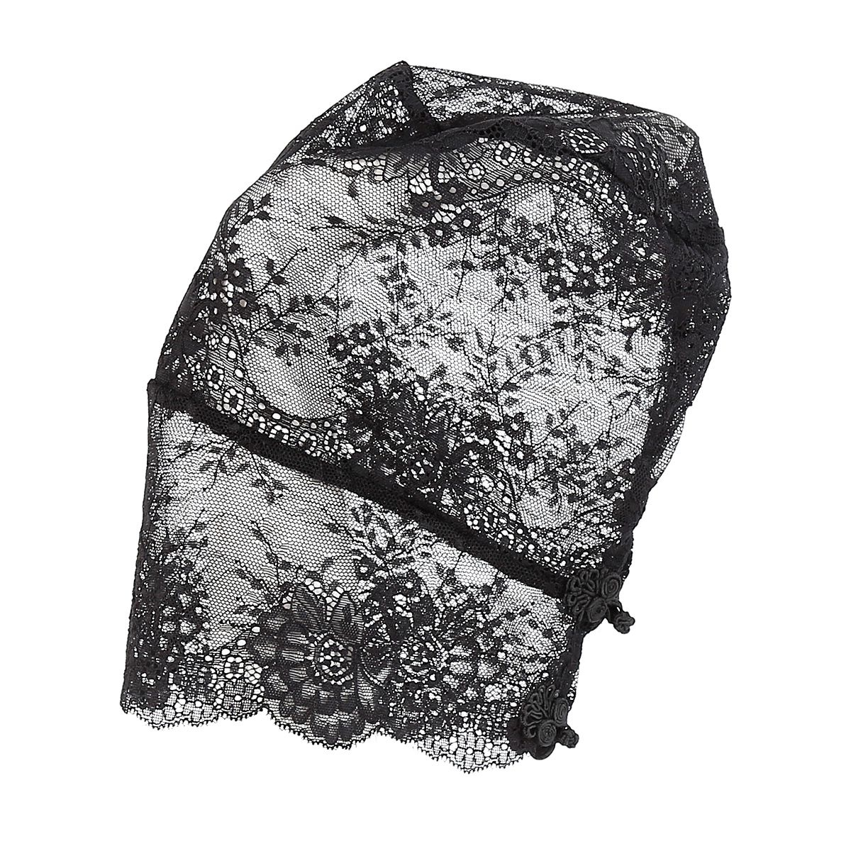 Black Lace Headstocking Mask – Comfortable & BDSM Safe