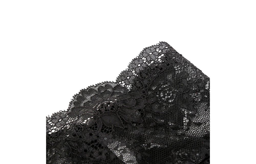 Black Lace Headstocking Mask – Comfortable & BDSM Safe