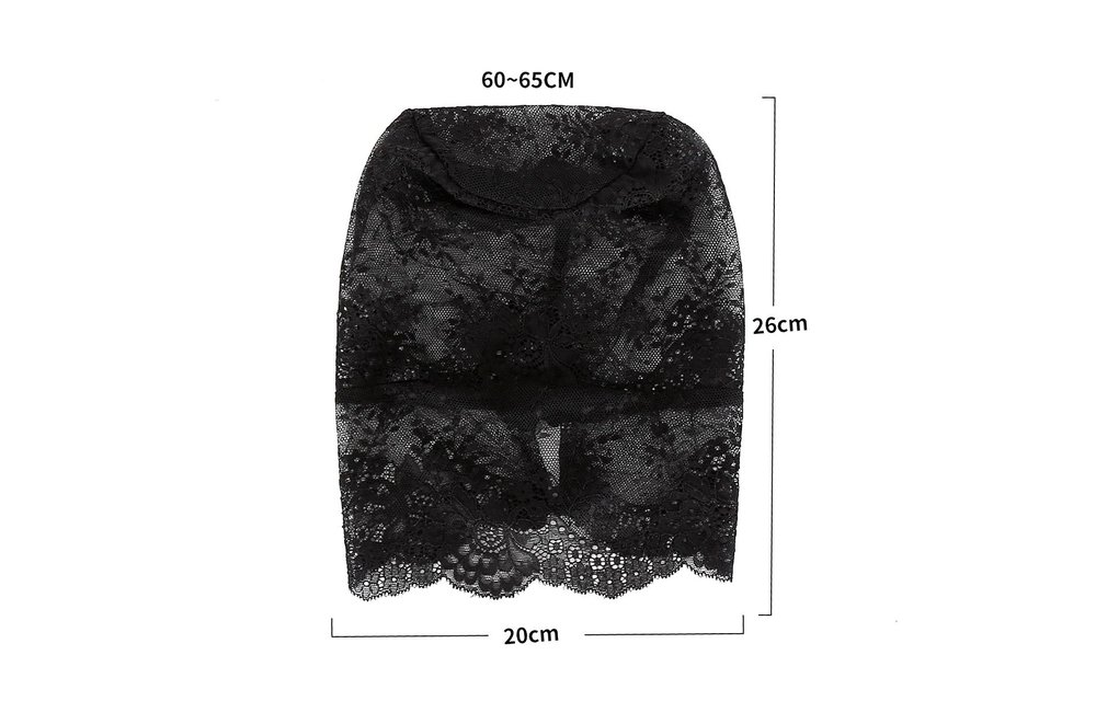 Zwart Kanten Hoofdkousenmasker – Comfortabel & BDSM Veilig