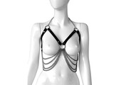 Verstellbarer Leder-BH mit Ketten | Luxuriöses BDSM-Accessoire