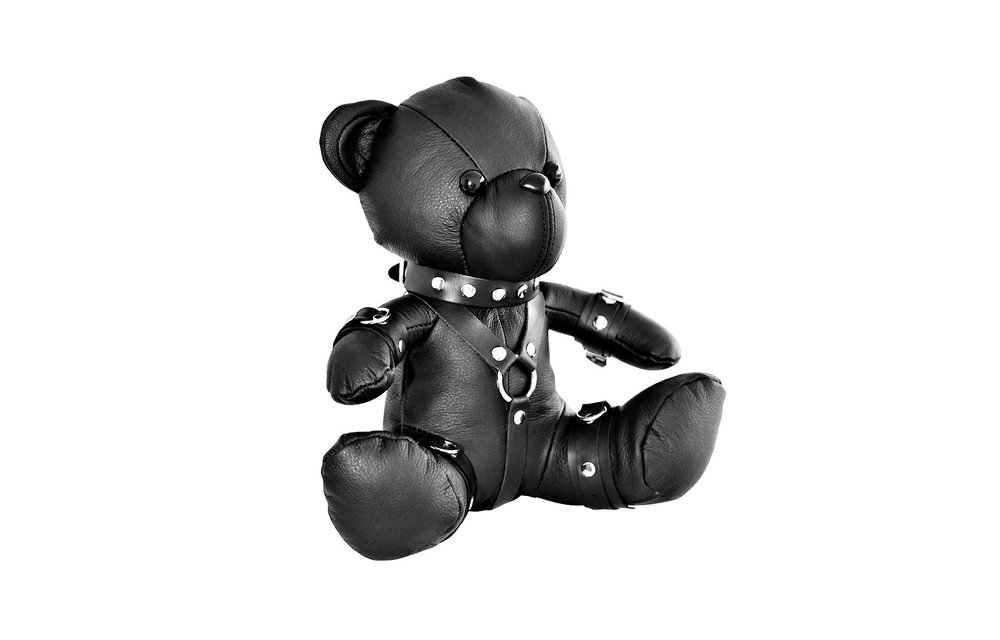 Luxury Leather BDSM Teddy Bear XL – Tough & Seductive