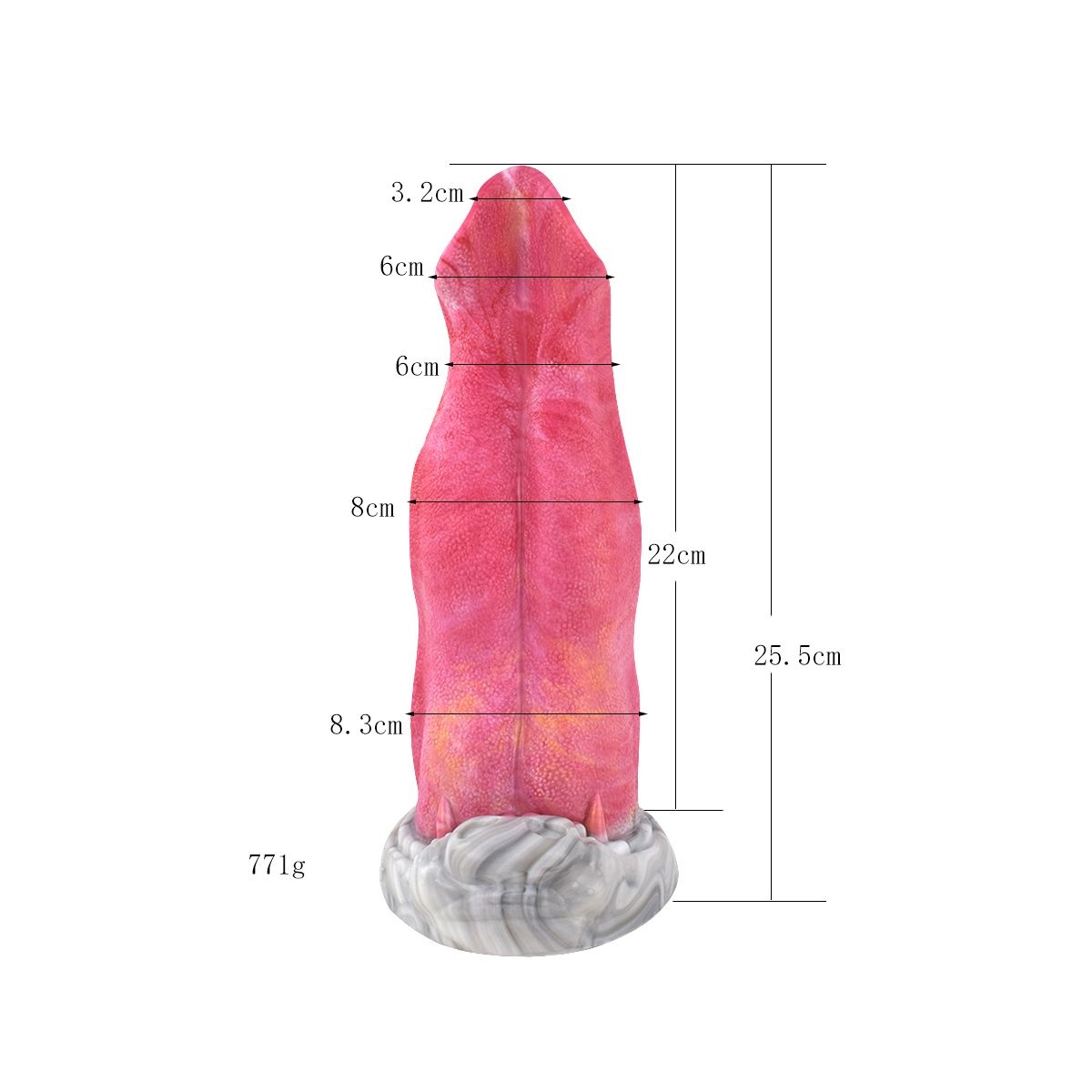 Dildo Monstar Dreifarbig 25,5 cm – Monster Tong Silikon