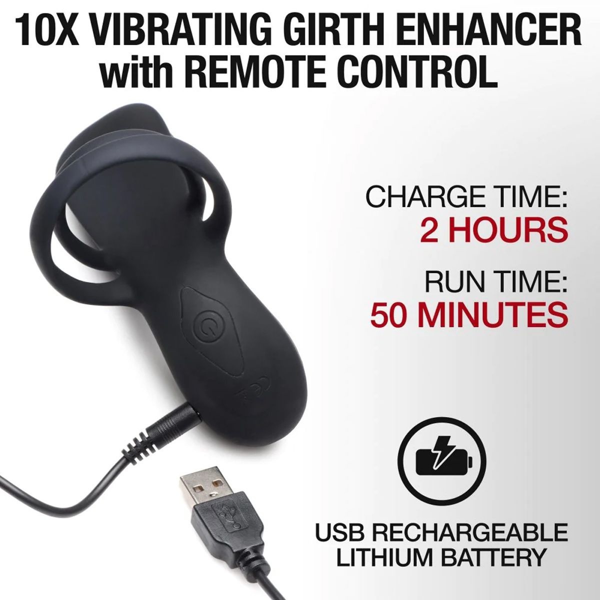 Silicone Vibrating Girth Enhancer With Remote Control