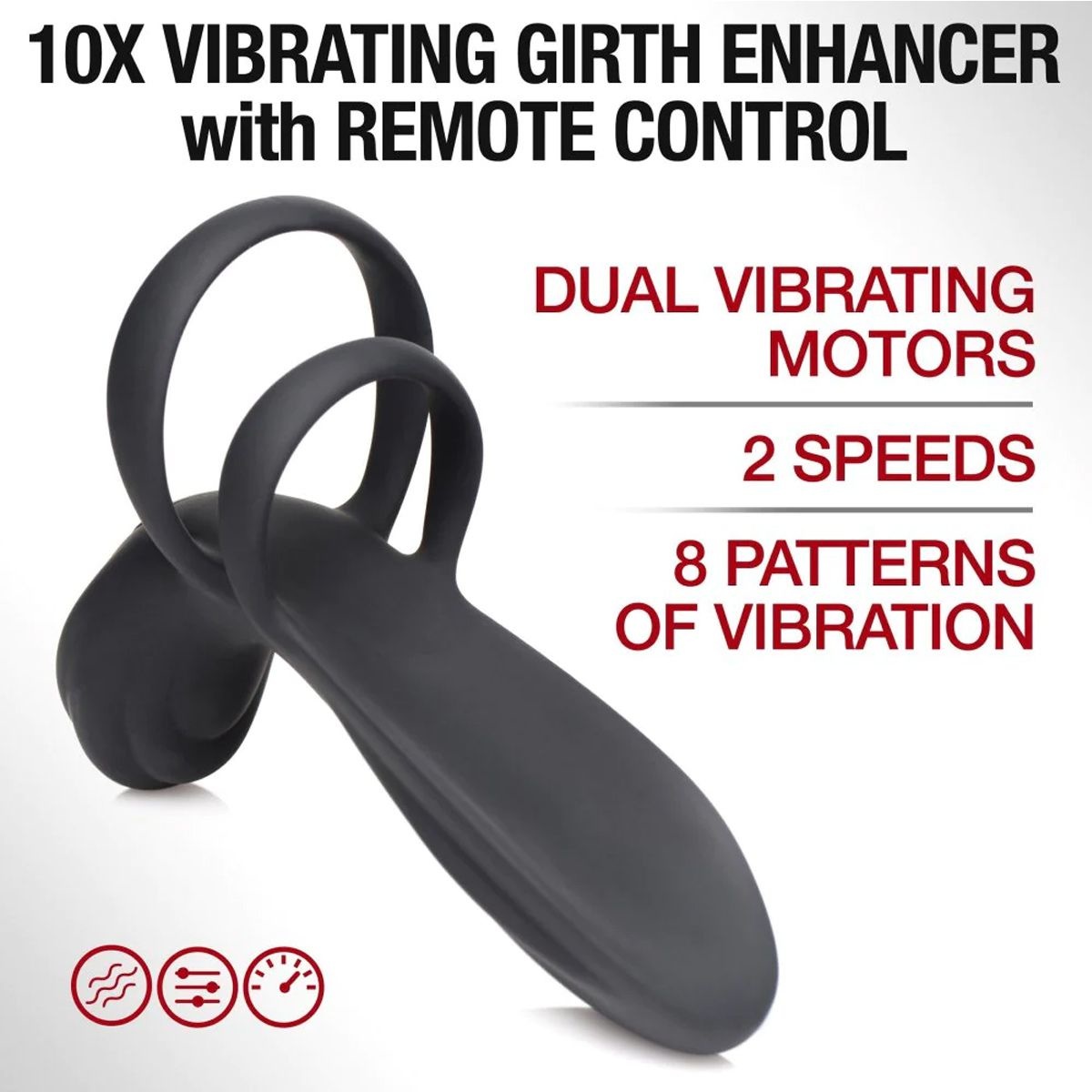Silicone Vibrating Girth Enhancer With Remote Control