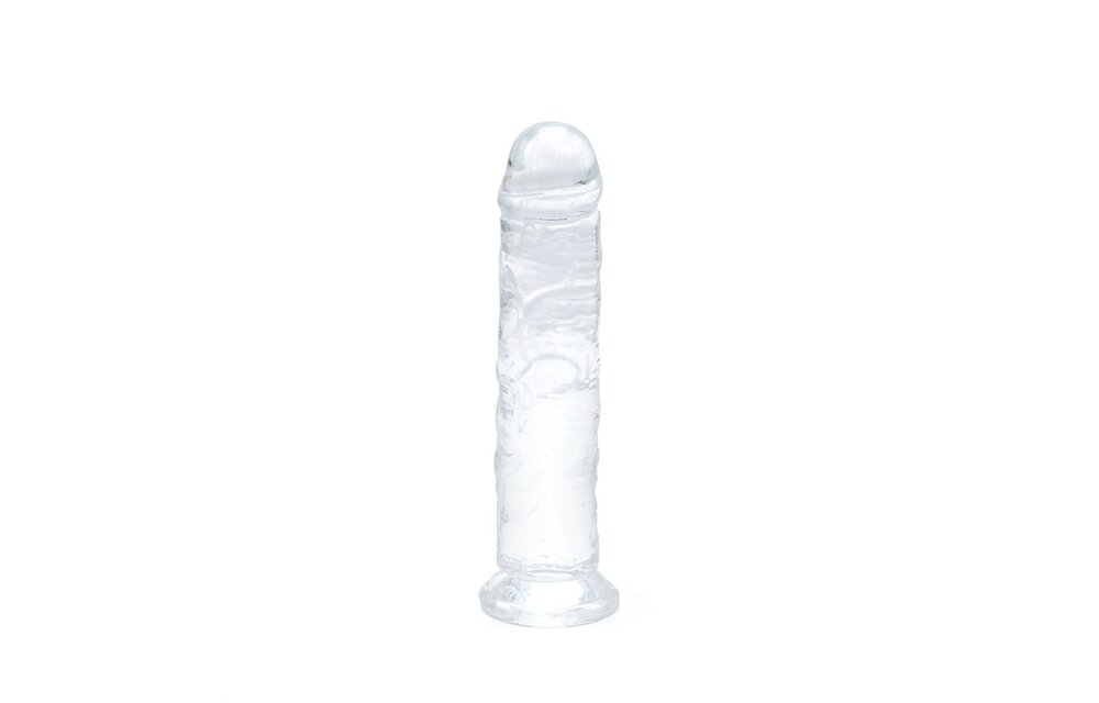 Transparenter Dildo 19 cm mit starker Saugnapfhalterung | TPE Safe