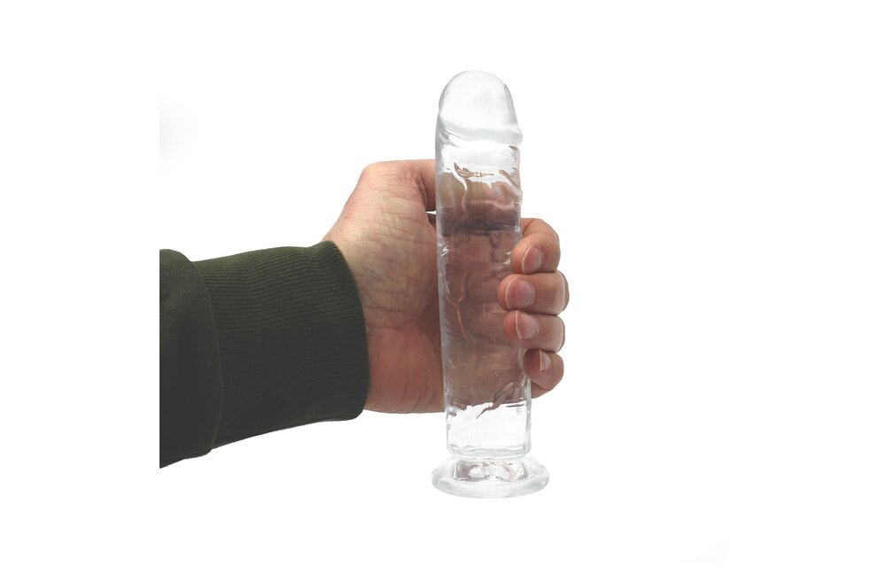 Transparenter Dildo 19 cm mit starker Saugnapfhalterung | TPE Safe