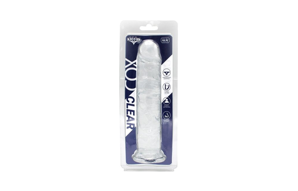 Transparent Dildo 19 cm with Strong Suction Cup | TPE Safe
