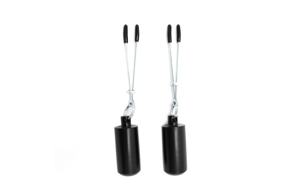 Nipple Clamps Weighted with 2x100g Ball Weights - Intense Pleasure