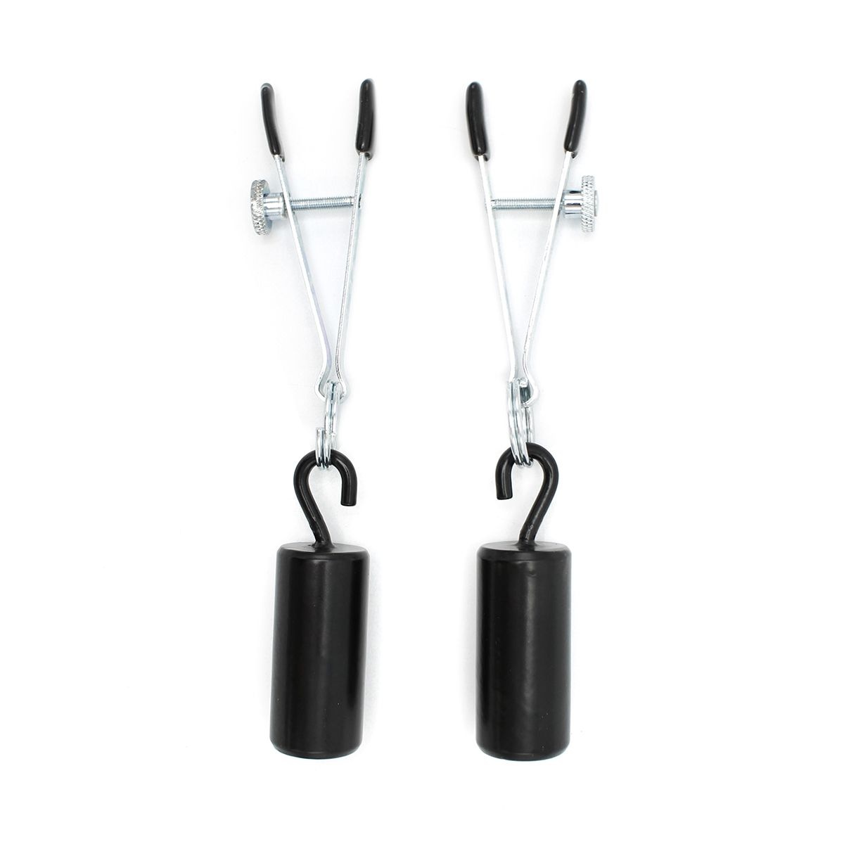 Verstellbare Nippelklemmen mit 2x 100 g Hakengewichten – Luxus