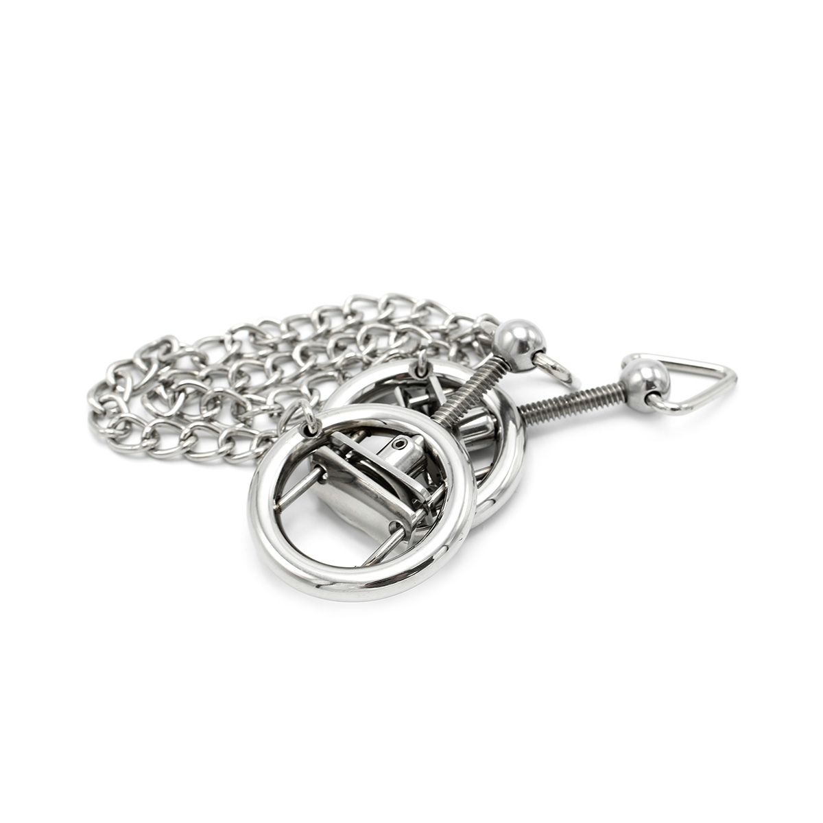 Nipple Clamps Rings Screwed with Chain - Adjustable & Sensual
