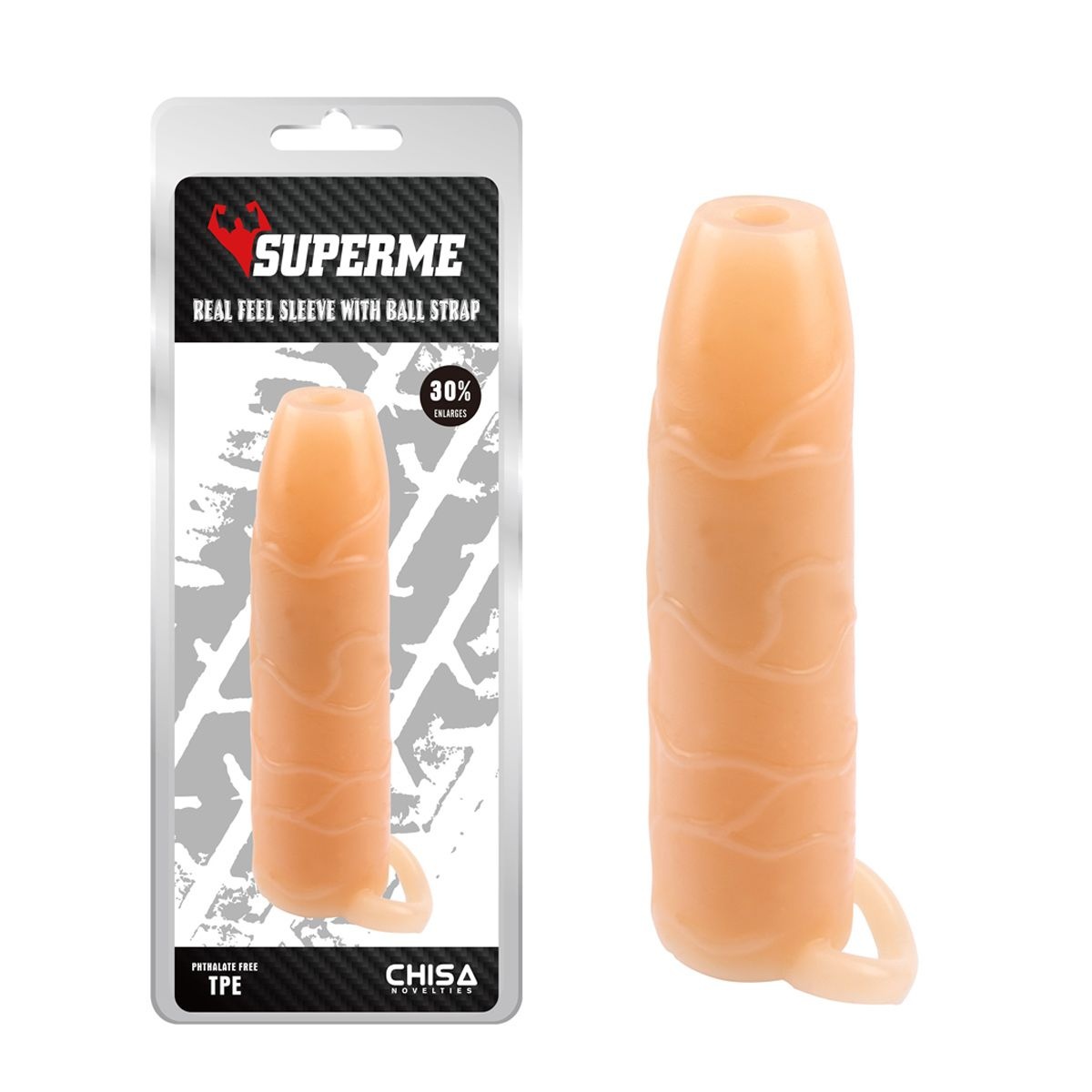 Real Feel Penis Sleeve with Ball Strap | Superme Pleasure Toy
