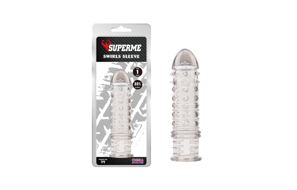 Penis Sleeve Swirls Grau – Weich, stimulierend & sicher