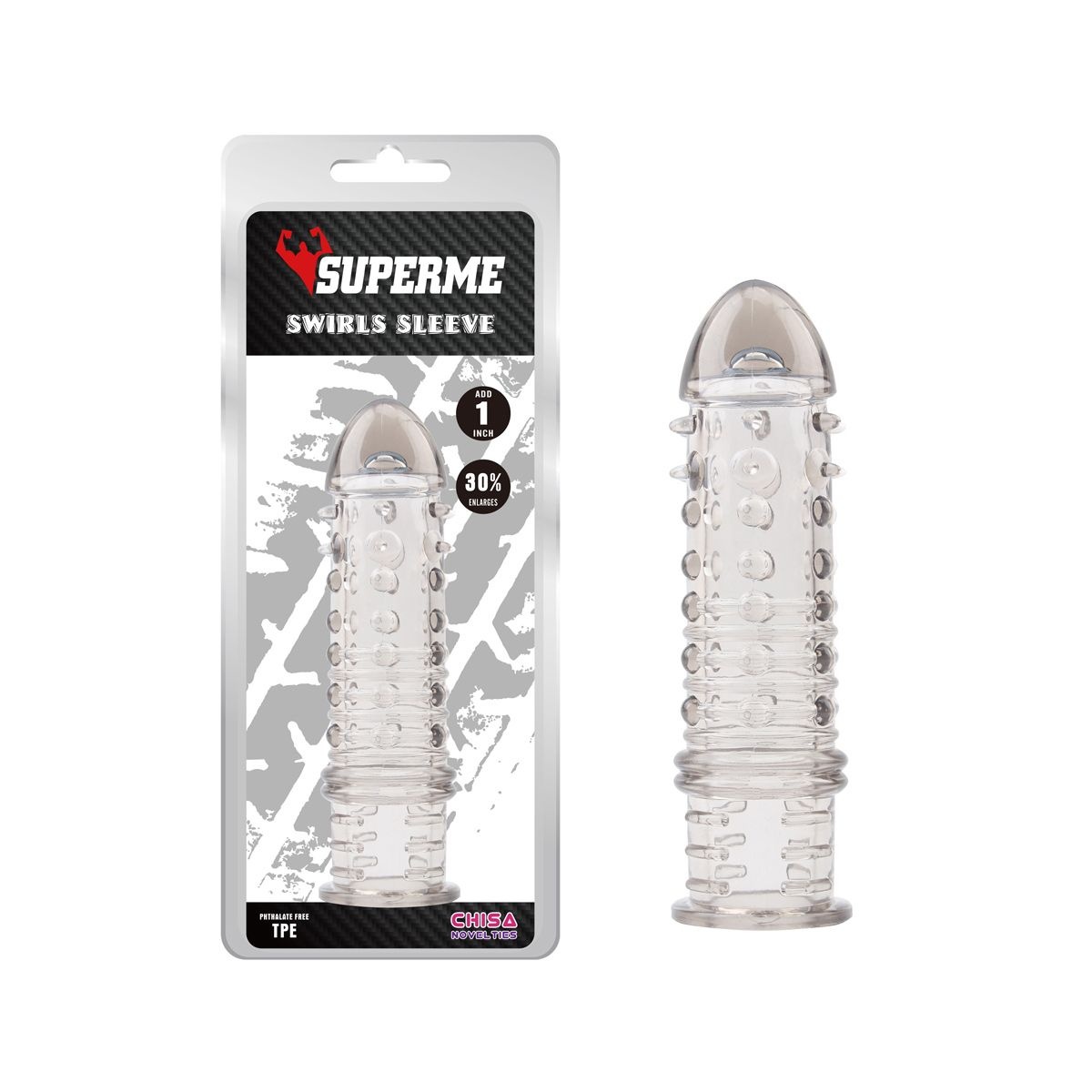 Penis Sleeve Swirls Grijs