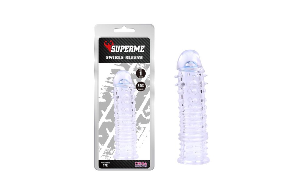 Penis Sleeve Swirls Transparent – Stimulating & Safe