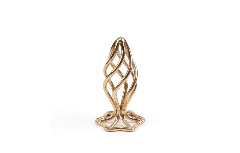 SEVANDA Goldener hohler Spiral-Analplug – Medium, luxuriös und sicher