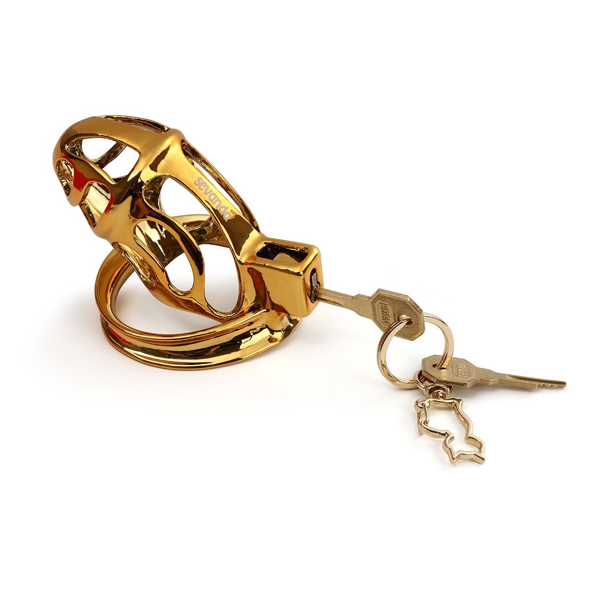 Gold Urethral Chastity Cock Cage