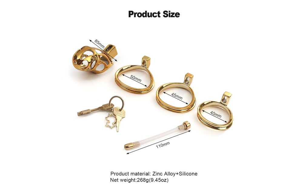 SEVANDA Gouden Urethrale Kuisheidskooi – Luxe BDSM Accessoire