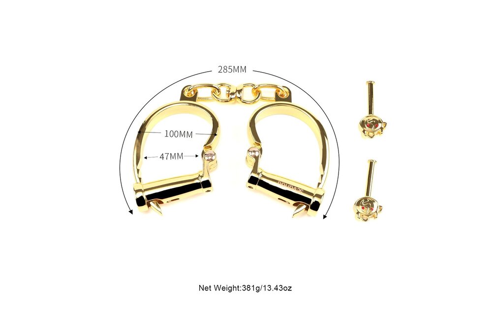 Gouden Deluxe Liefdesslaaf Handboeien – Luxe BDSM Accessoire