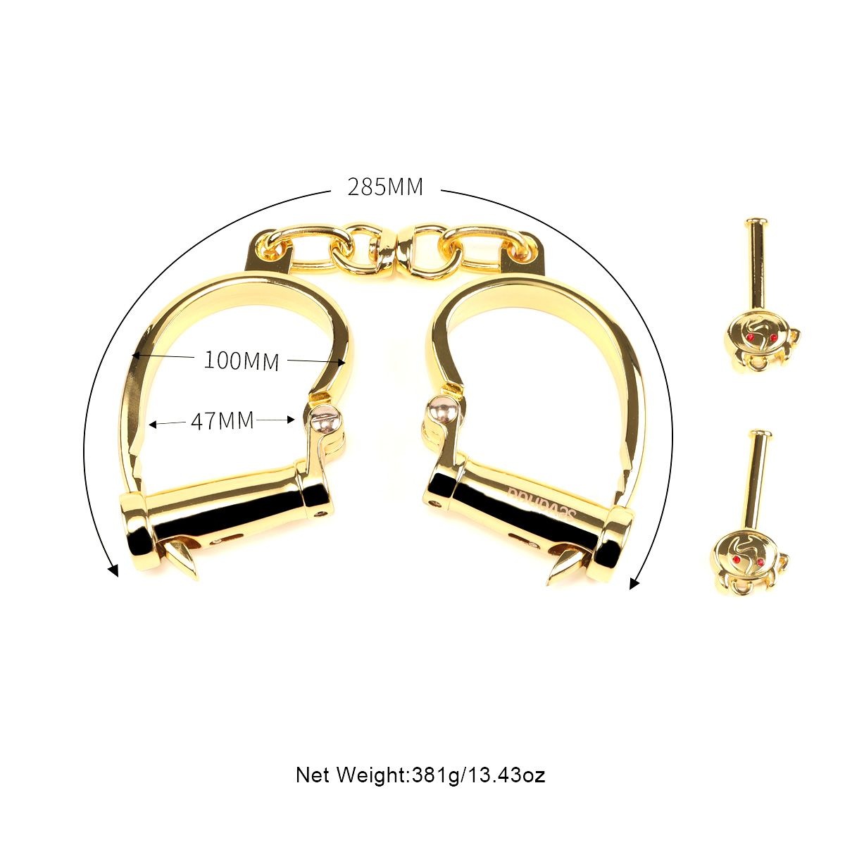 Goldene Deluxe-Liebessklaven-Handschellen – Luxuriöses BDSM-Accessoire