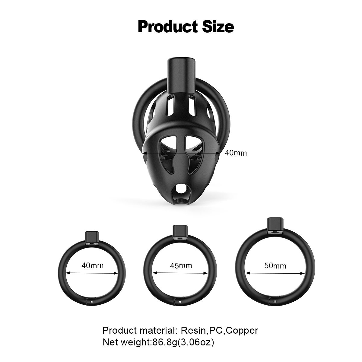 SEVANDA Black Plastic Penis Chastity Cage – Comfort & Control