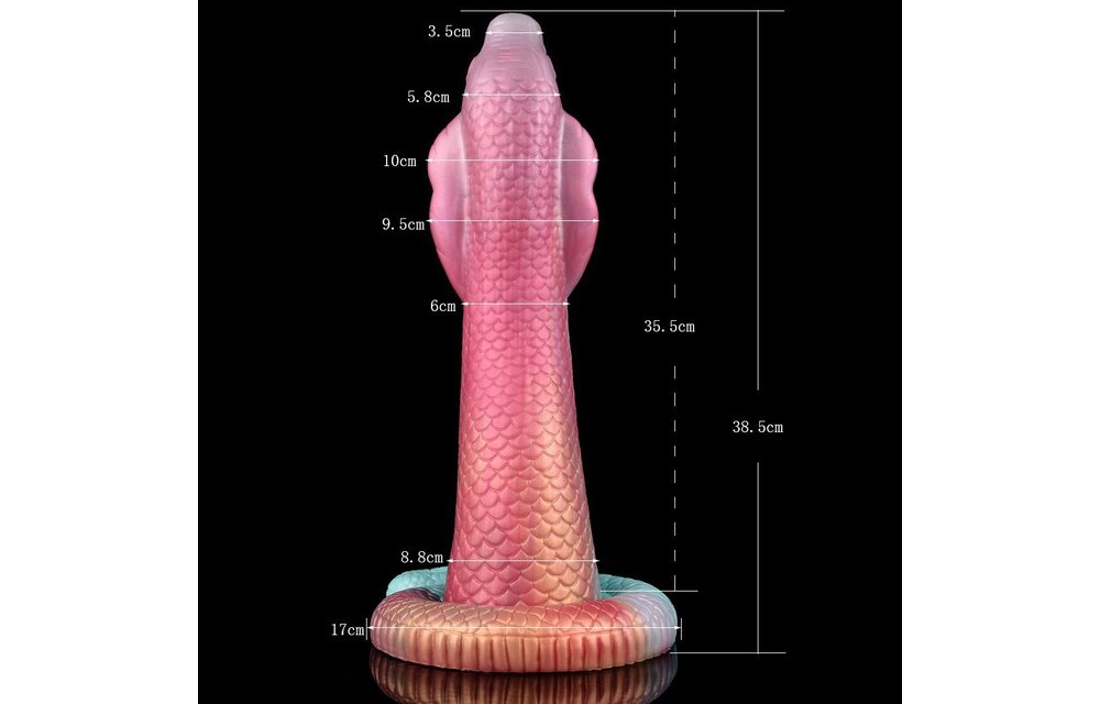 Dildo Monstar 3 Kleureneffect Cobra 39 cm - Realistisch & Soft