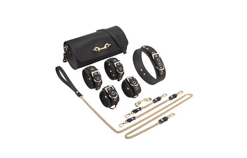BDSM Deluxe Kit Black – 5-Piece Vegan PU Leather Set