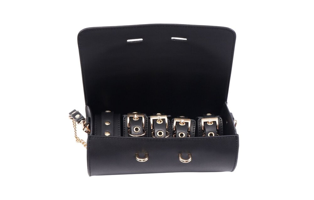 BDSM Deluxe Kit Zwart – 5-Delige Vegan PU Leder Set