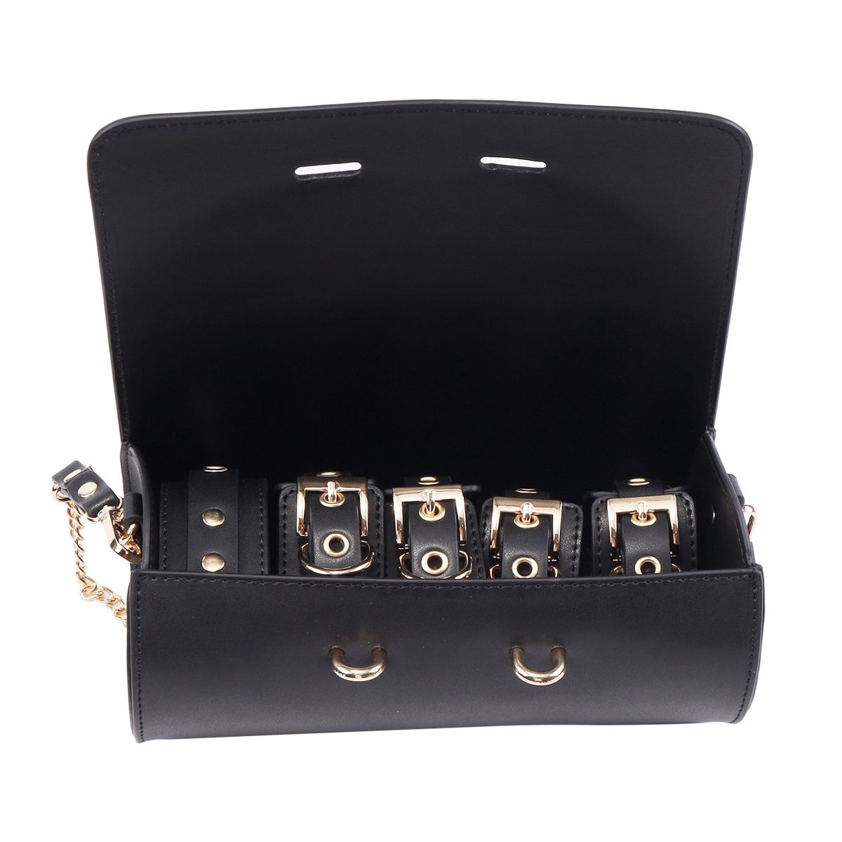 BDSM Deluxe Kit Zwart – 5-Delige Vegan PU Leder Set